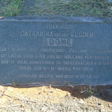 BOONE Catharina nee VAN DER VELDEN 1880-1947