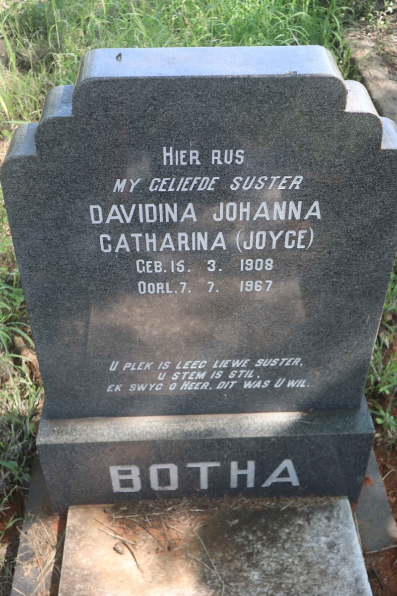 BOTHA Davidina Johanna Catharina 1908-1967