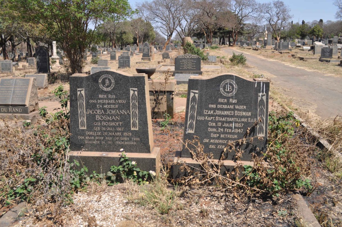 BOSMAN Izak Johannes 1857-1947 :: BOSMAN Jacoba Johanna nee BOSHOFF 1867-1929