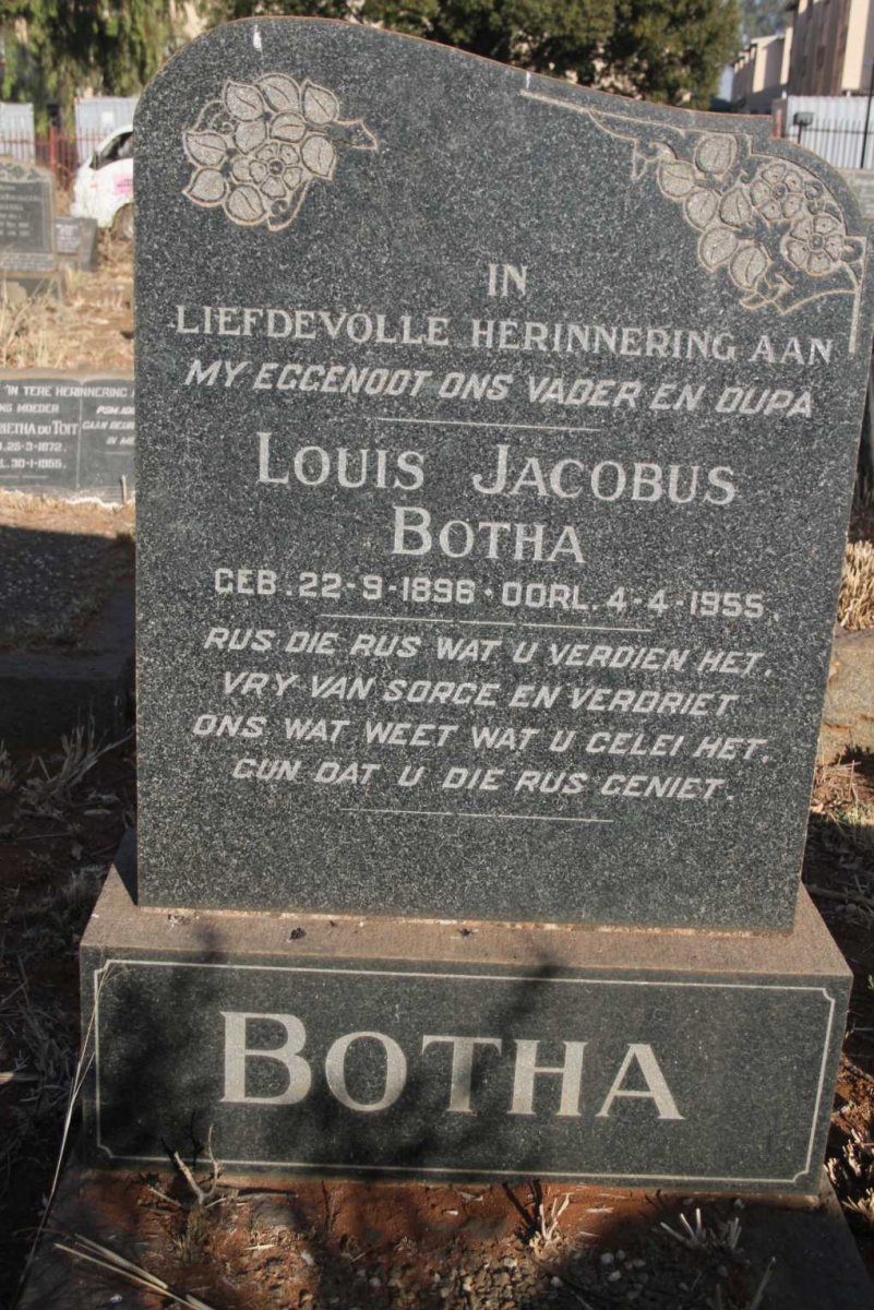 BOTHA Louis Jacobus 1896-1955