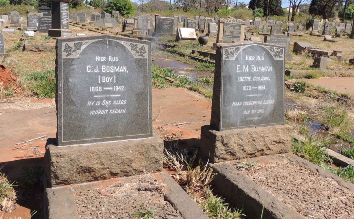 BOSMAN C.J. 1868-1942 &amp; E.M. SMIT 1873-1954