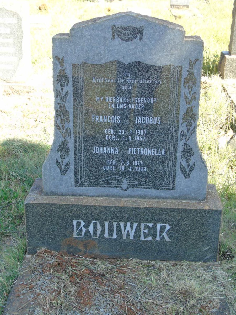 BOUWER Francois Jacobus 1907-1957 & Johanna Petronella 1917-1999