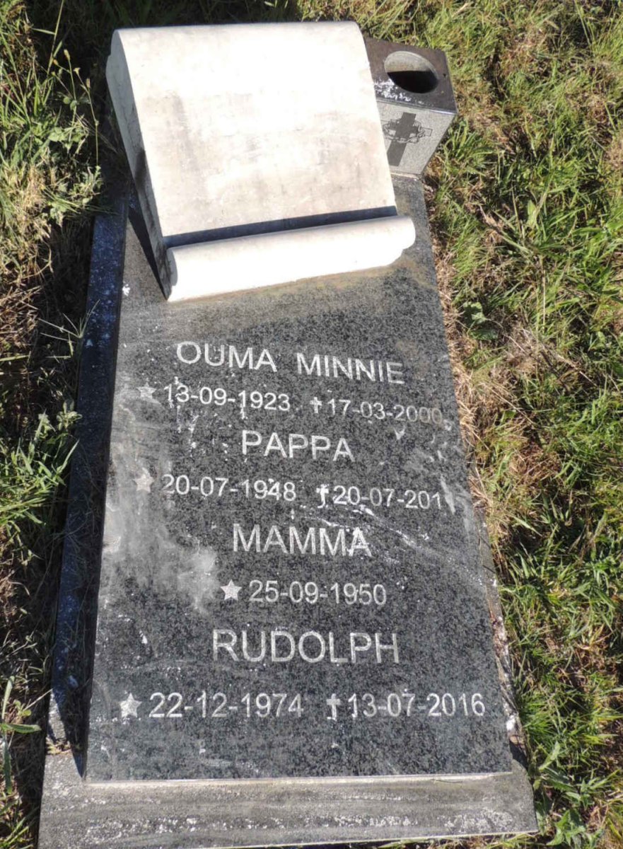 BOTHA Winnie 1923-2000 :: BOTHA Pappa 1948-201? & Mamma 1950- :: BOTHA Retha-Marie -1971 :: BOTHA Rudolph 1974-2016