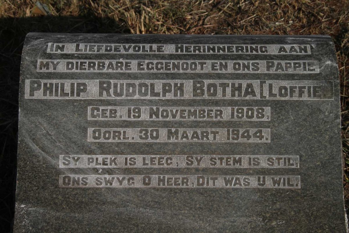 BOTHA Philip Rudolph 1908-1944 