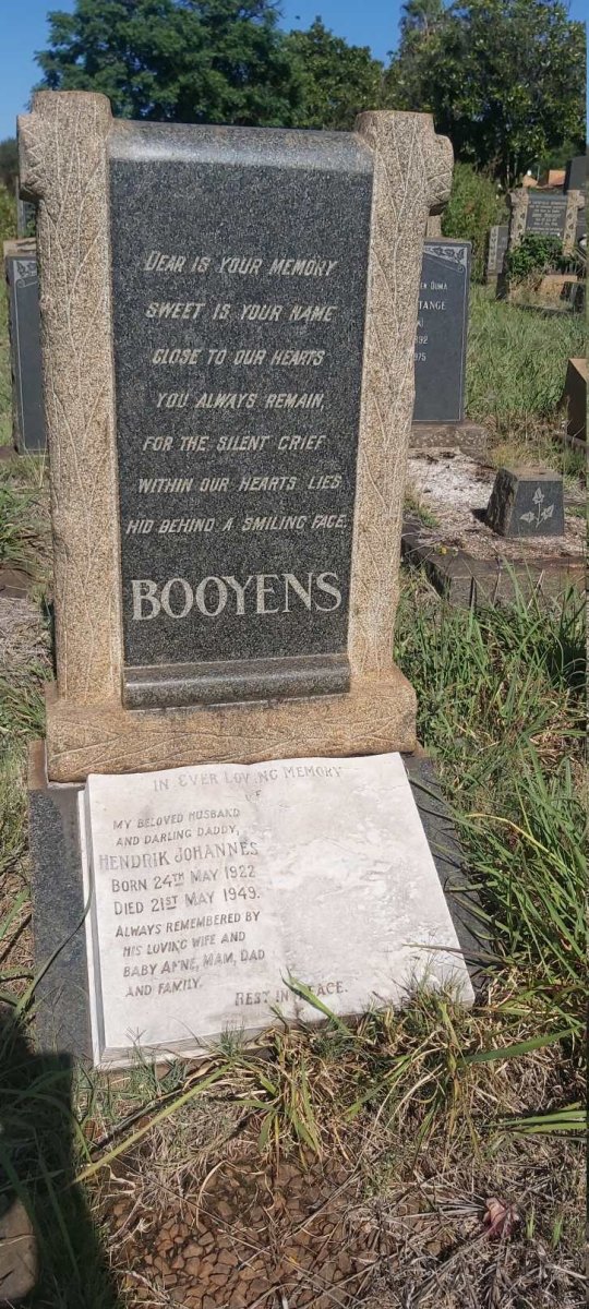 BOOYENS Hendrik Johannes 1922-1949
