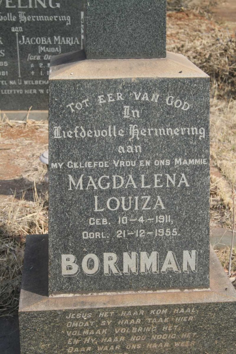 BORNMAN Magdalena Louiza 1911-1955