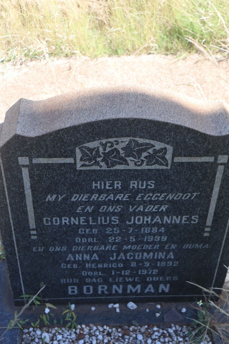 BORNMAN Cornelius Johannes 1884-1939 & Anna Jacomina HENRICO 1892-1972