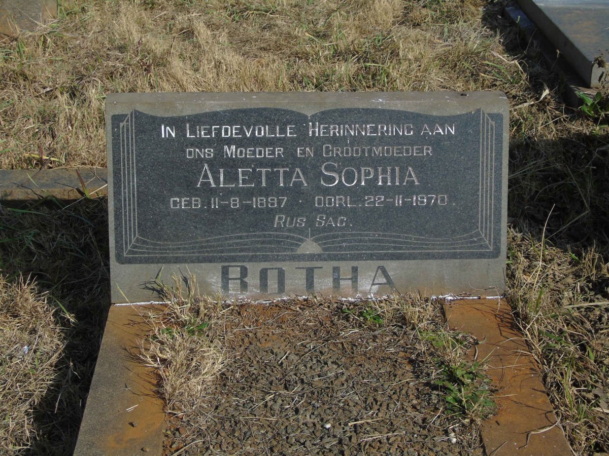 BOTHA Aletta Sophia 1897-1970