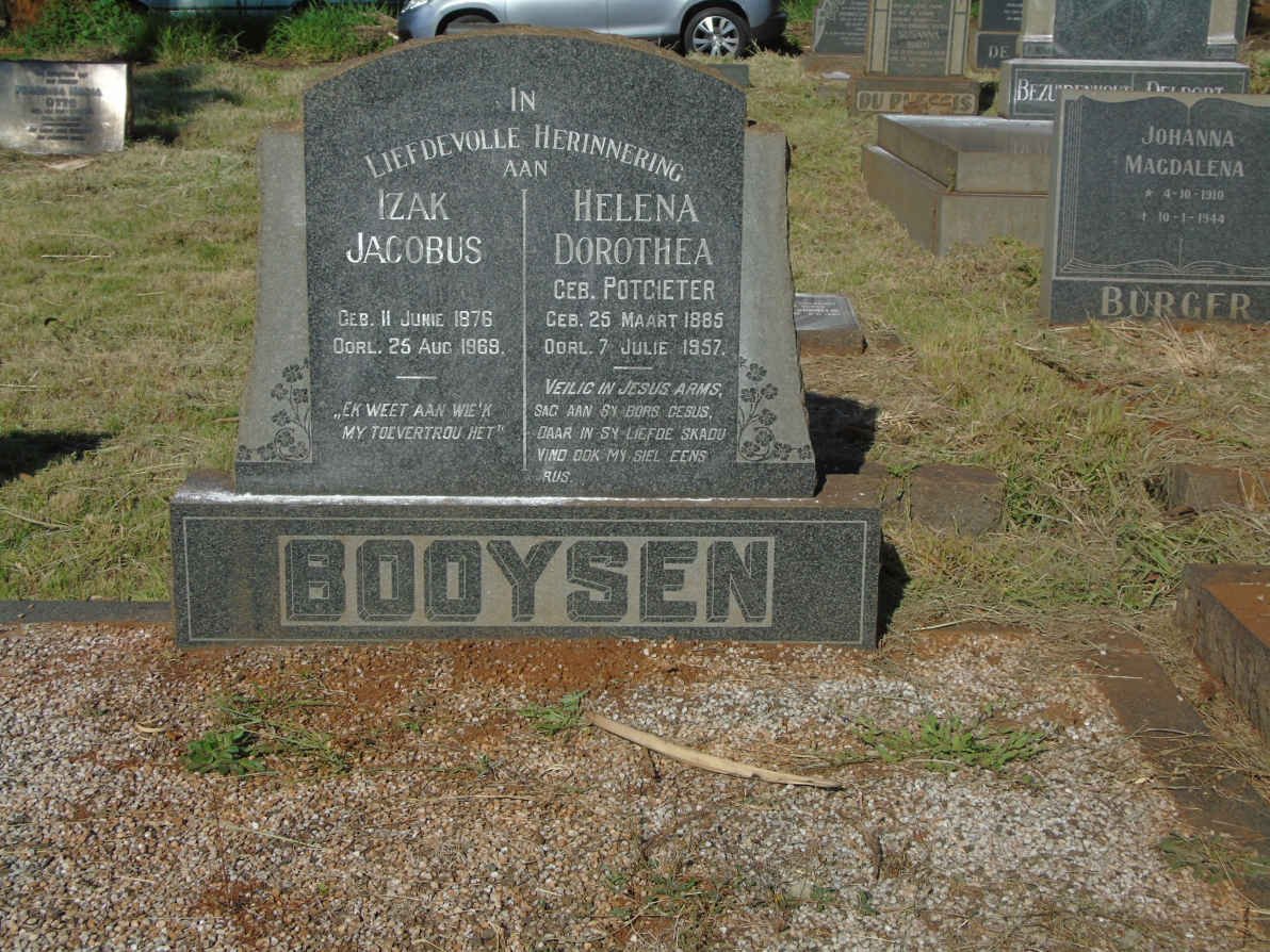 BOOYSEN Izak Jacobus 1876-1969 &amp; Helena Dorothea POTGIETER 1885-1957