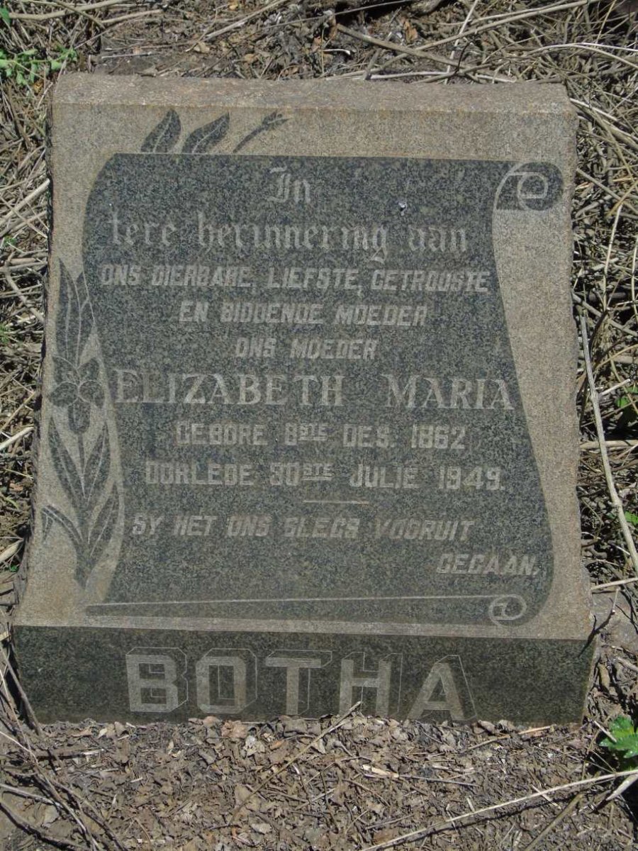 BOTHA Elizabeth Maria 1862-1949