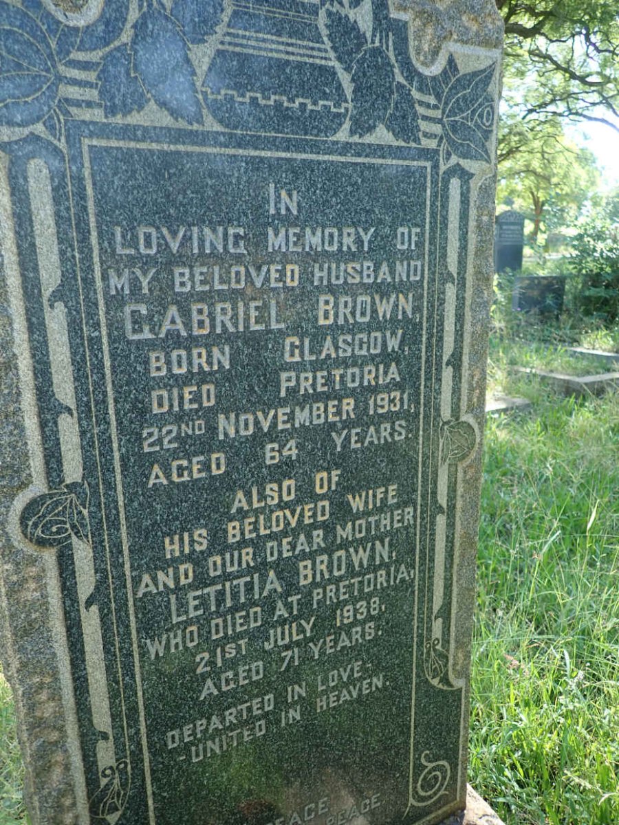 BROWN Gabriel -1931 &amp; Letitia -1938