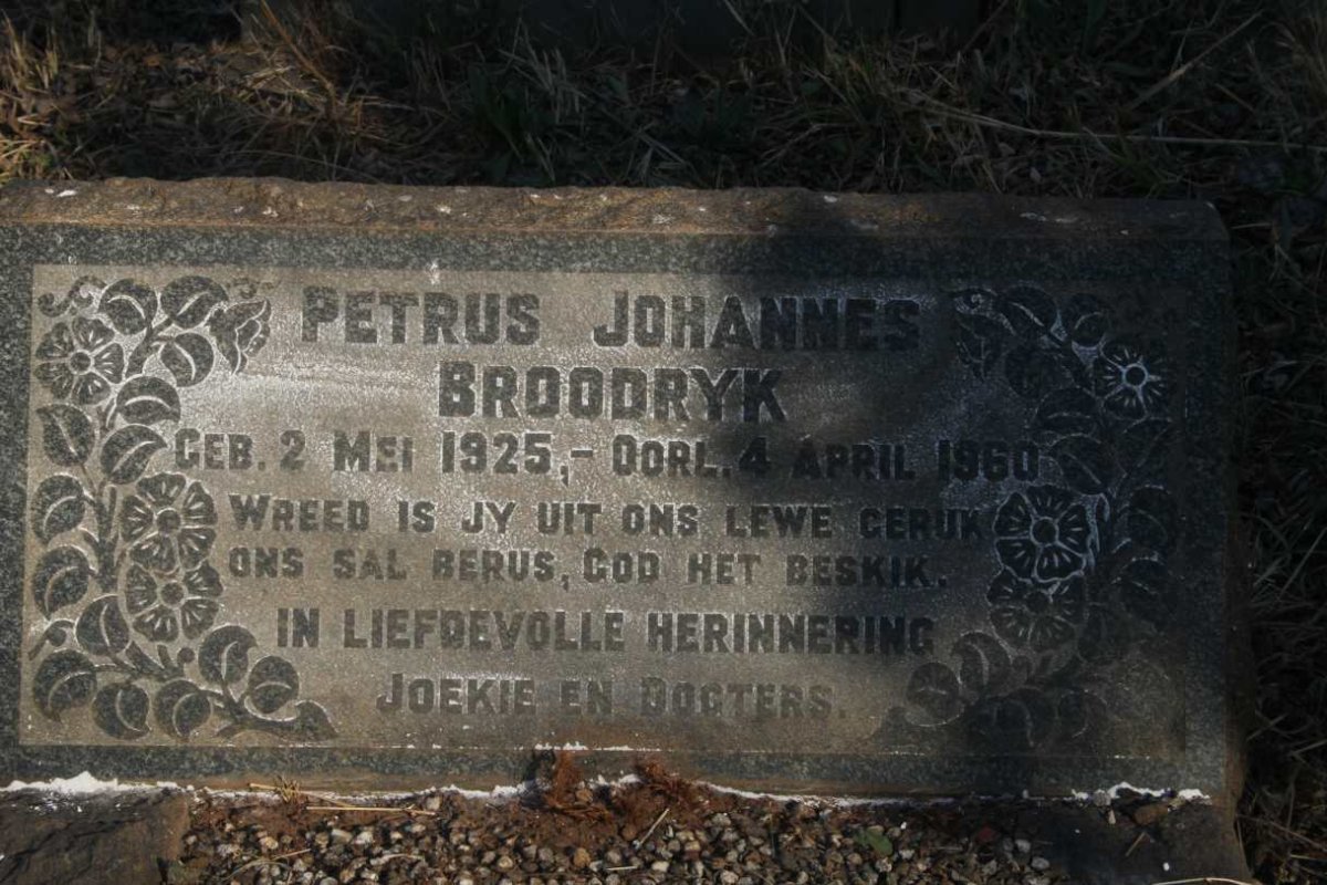 BROODRYK Petrus Johannes 1925-1960