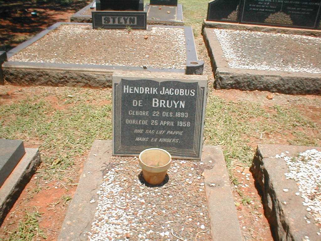 BRUYN Hendrik Jacobus, de 1893-1958