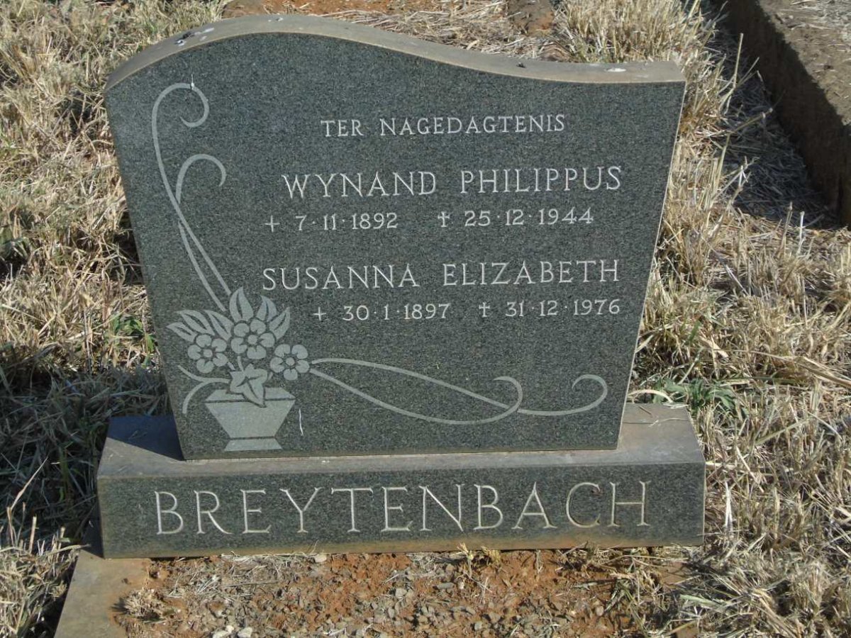 BREYTENBACH Wynand Philippus 1892-1944 & Susanna Elizabeth 1897-1976