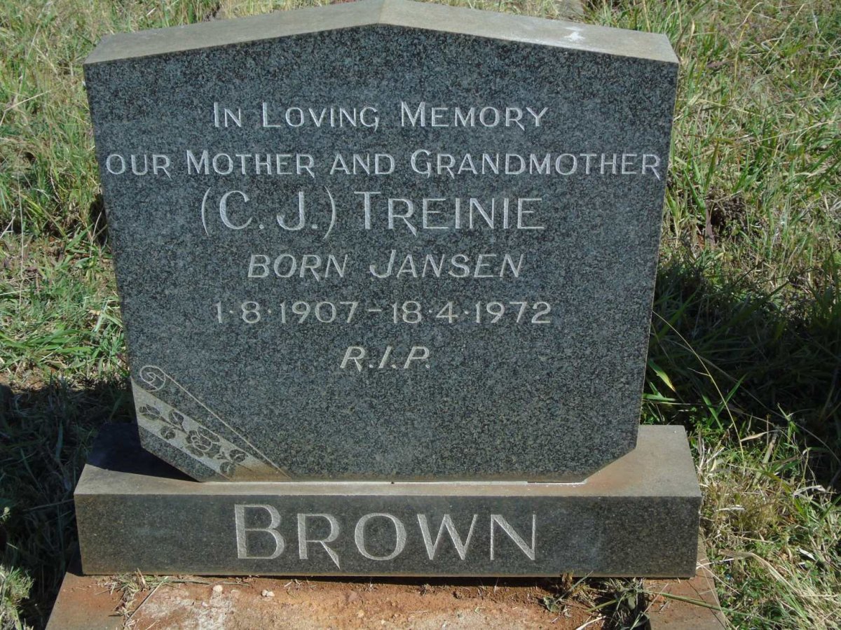 BROWN C.J. nee JANSEN 1907-1972