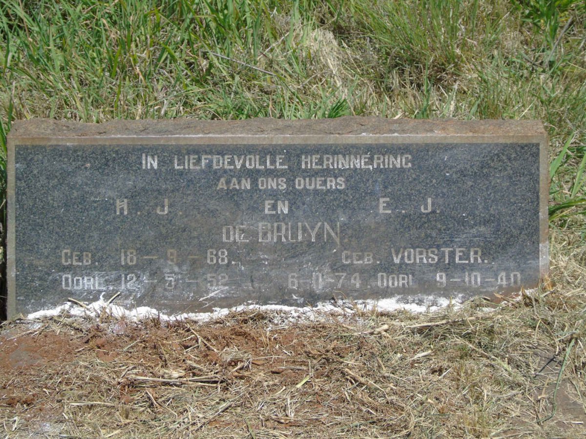 BRUYN H.J., de 1868-1952 &amp; E.J. VORSTER 1874-1940