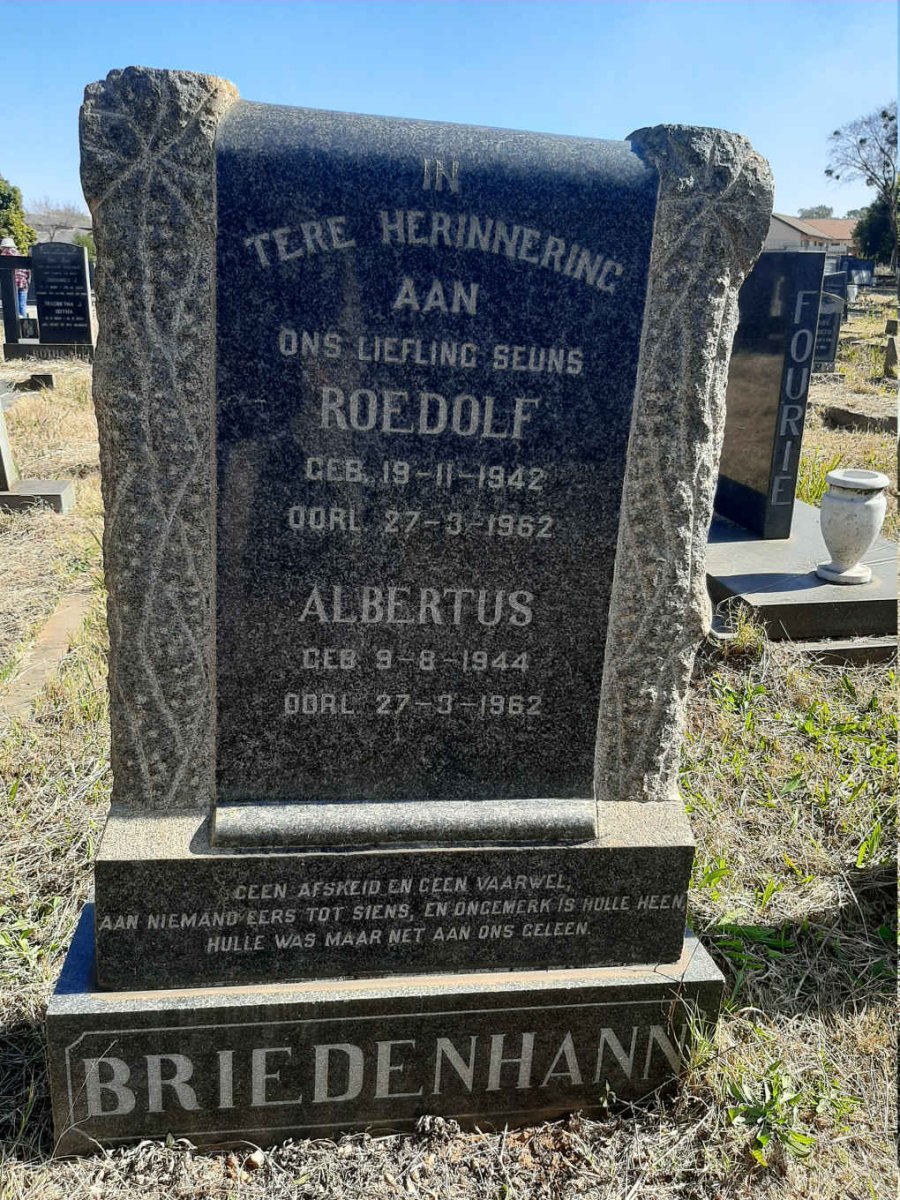 BRIEDENHANN Roedolf 1942-1962 :: BRIEDENHANN Albertus 1944-1962