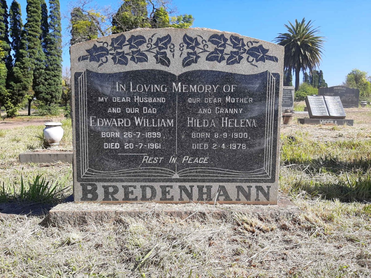 BREDENHANN Edward William 1899-1961 &amp; Hilda Helena 1900-1978