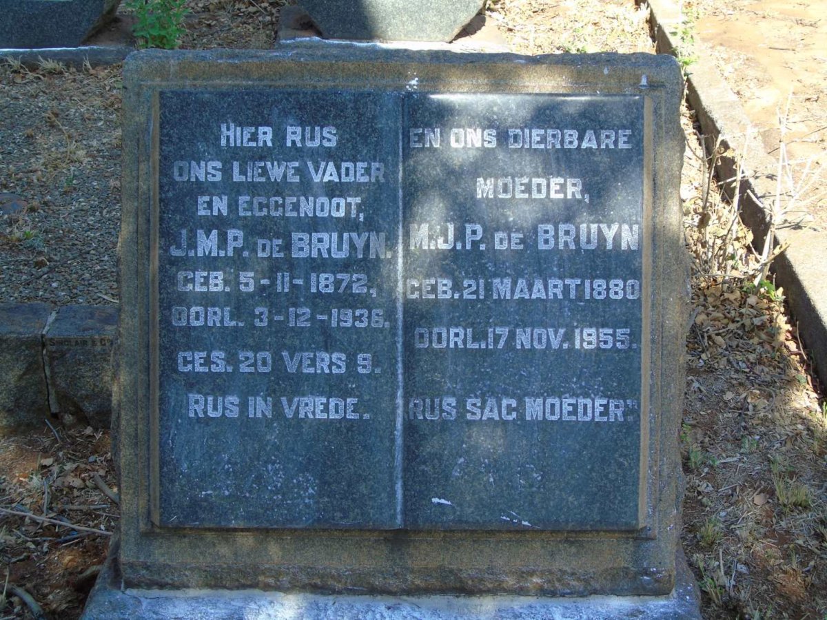 BRUYN J.M.P., de 1872-1936 & M.J.P. 1880-1955