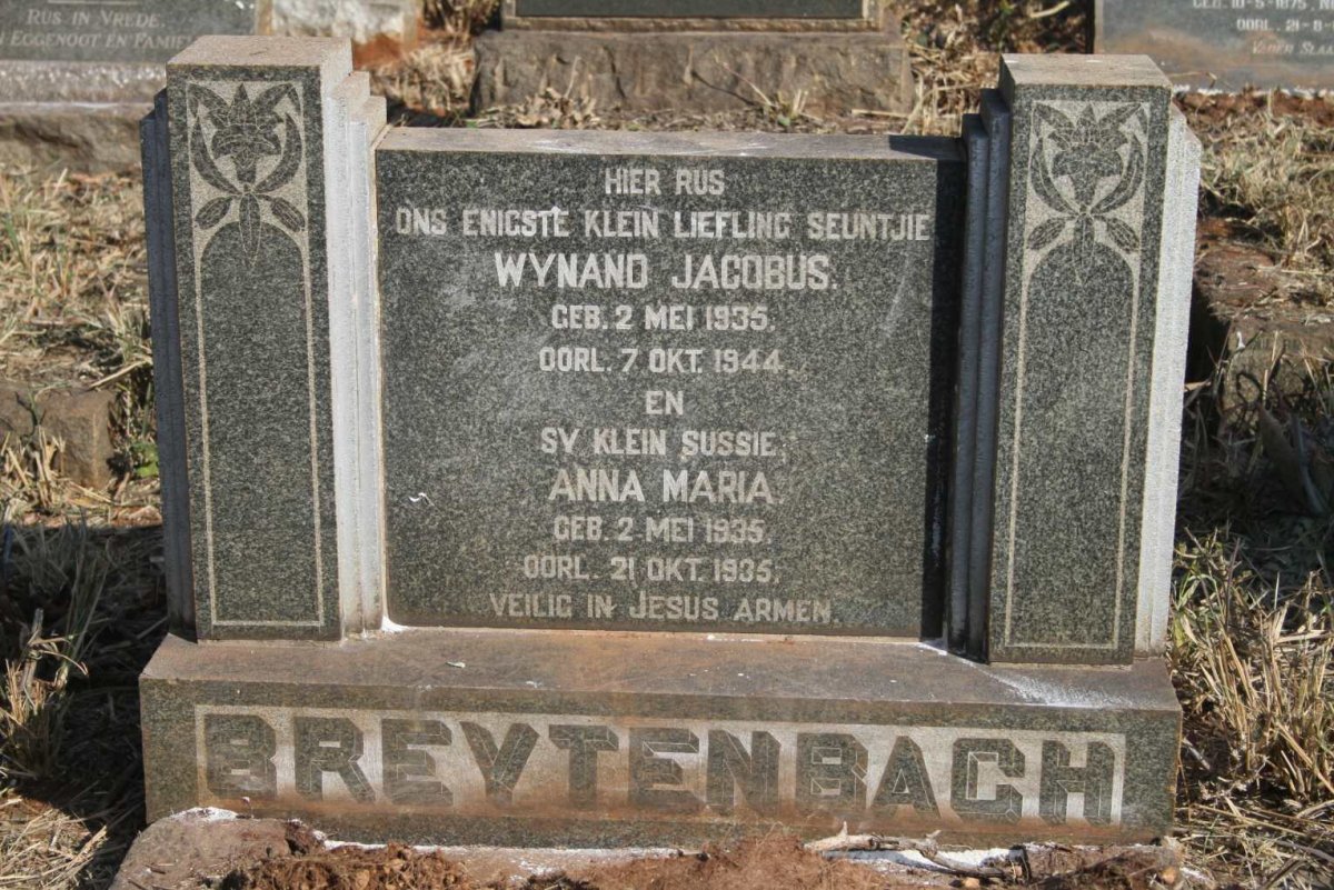 BREYTENBACH Wynand Jacobus 1935-1944 :: BREYTENBACH Anna Maria 1935-1935