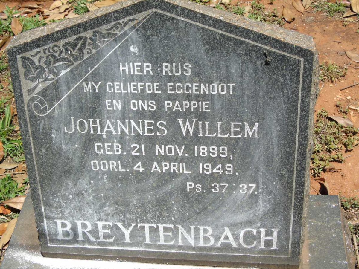 BREYTENBACH Johannes Willem 1899-1949