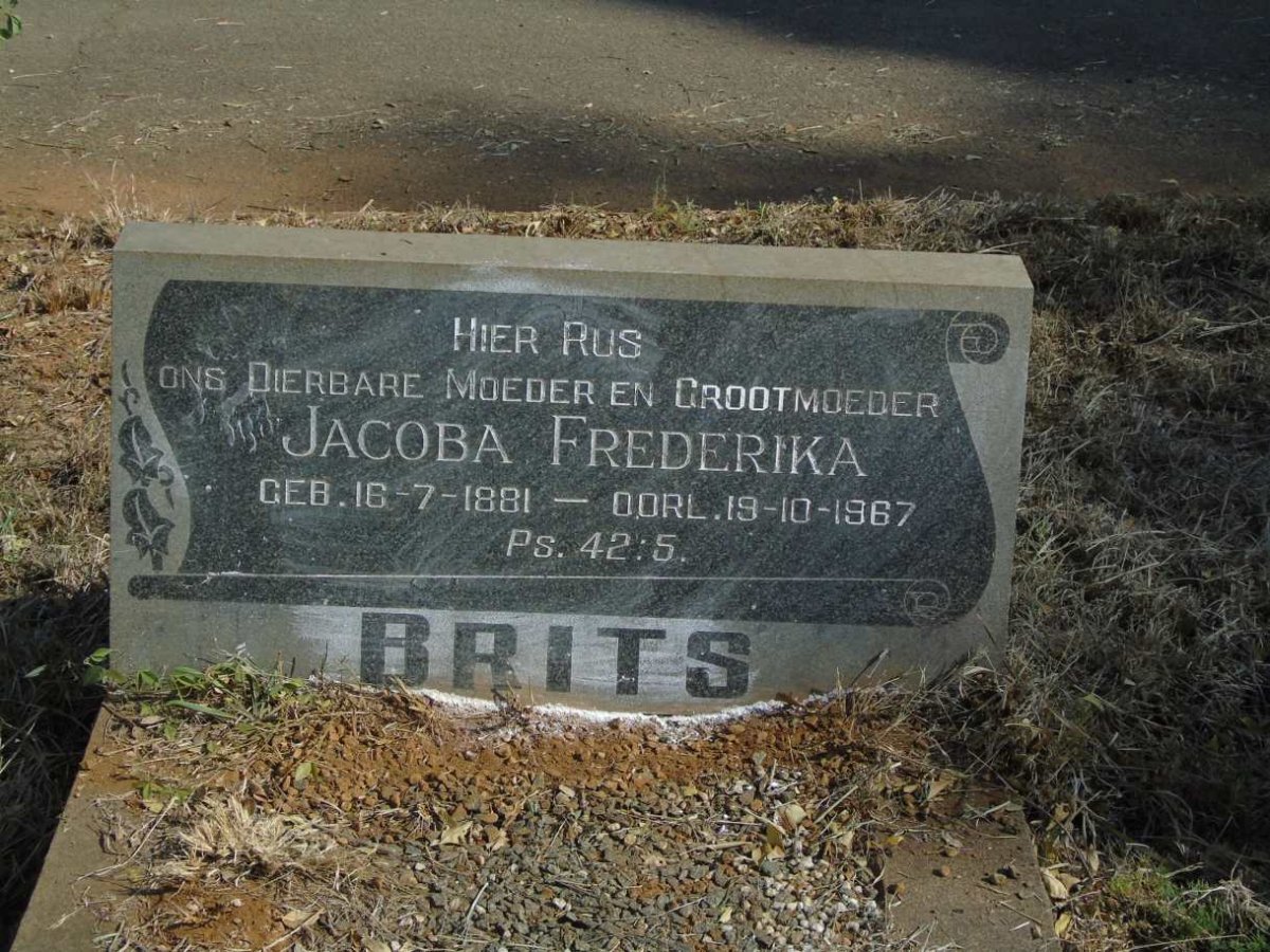 BRITS Jacoba Fredericka 1881-1967