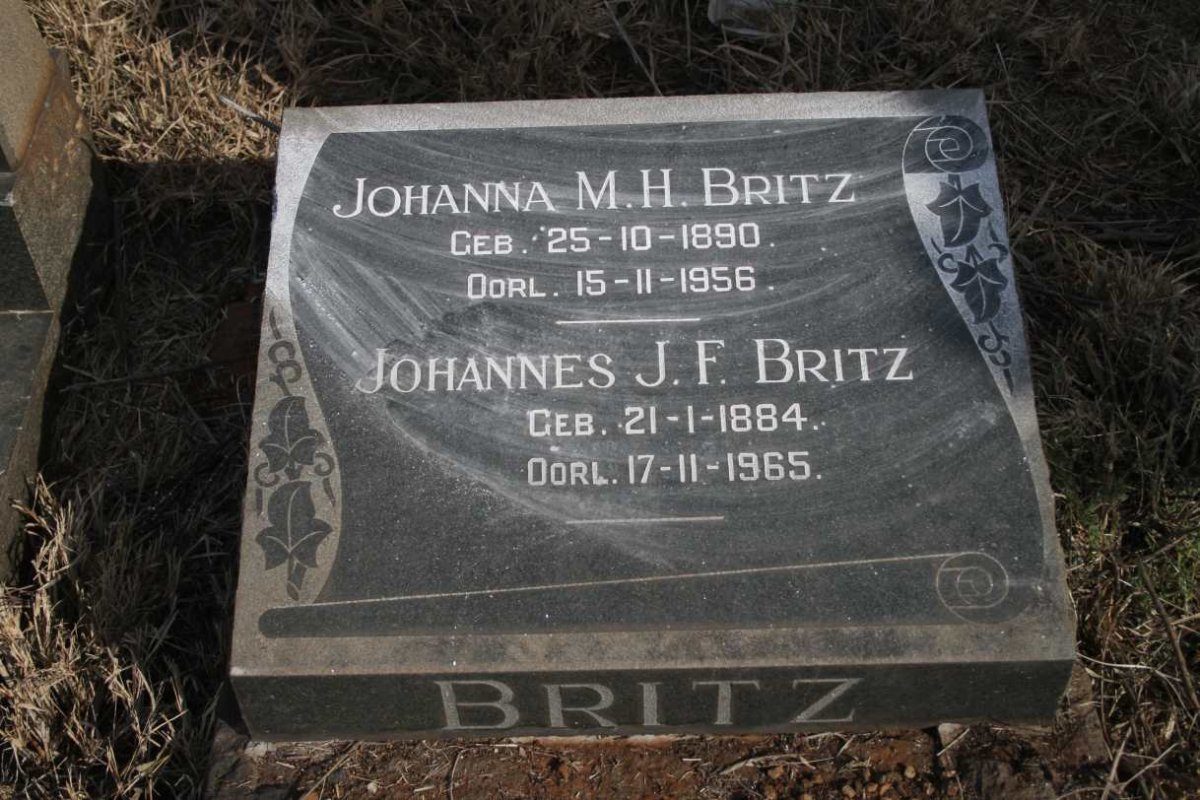 BRITZ Johannes J.F. 1884-1965 & Johanna M.H. 1890-1956