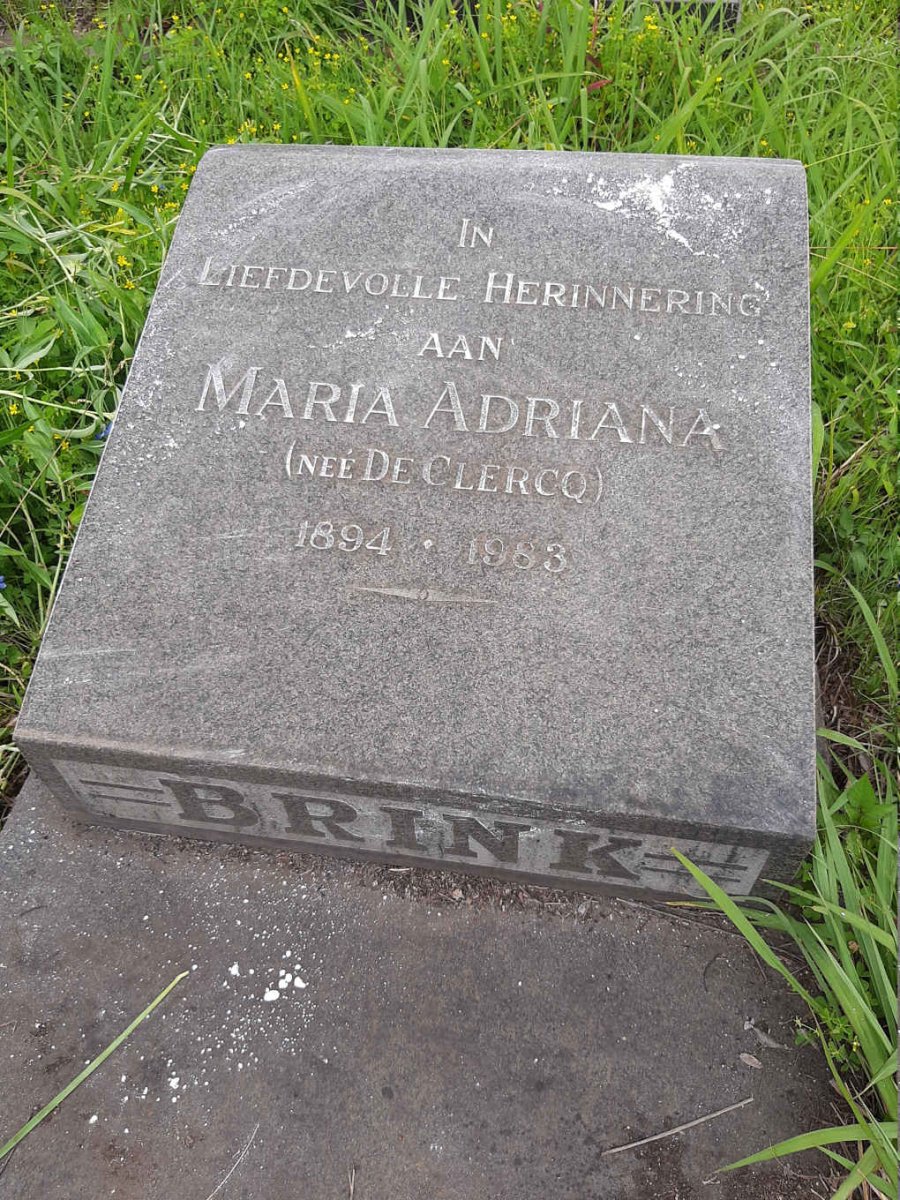 BRINK Maria Adriana nee DE CLERCQ 1894-1983