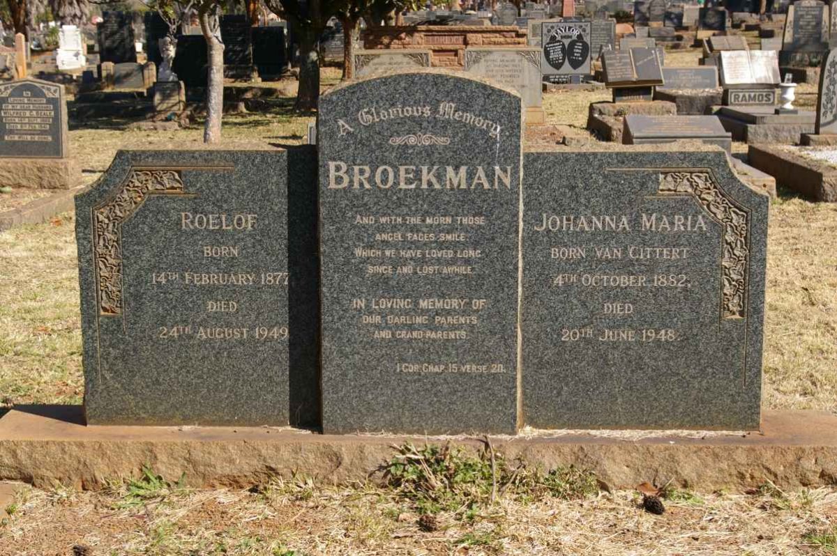 BROEKMAN Roelof 1877-1949 &amp; Johanna Maria VAN CITTERT 1882-1948