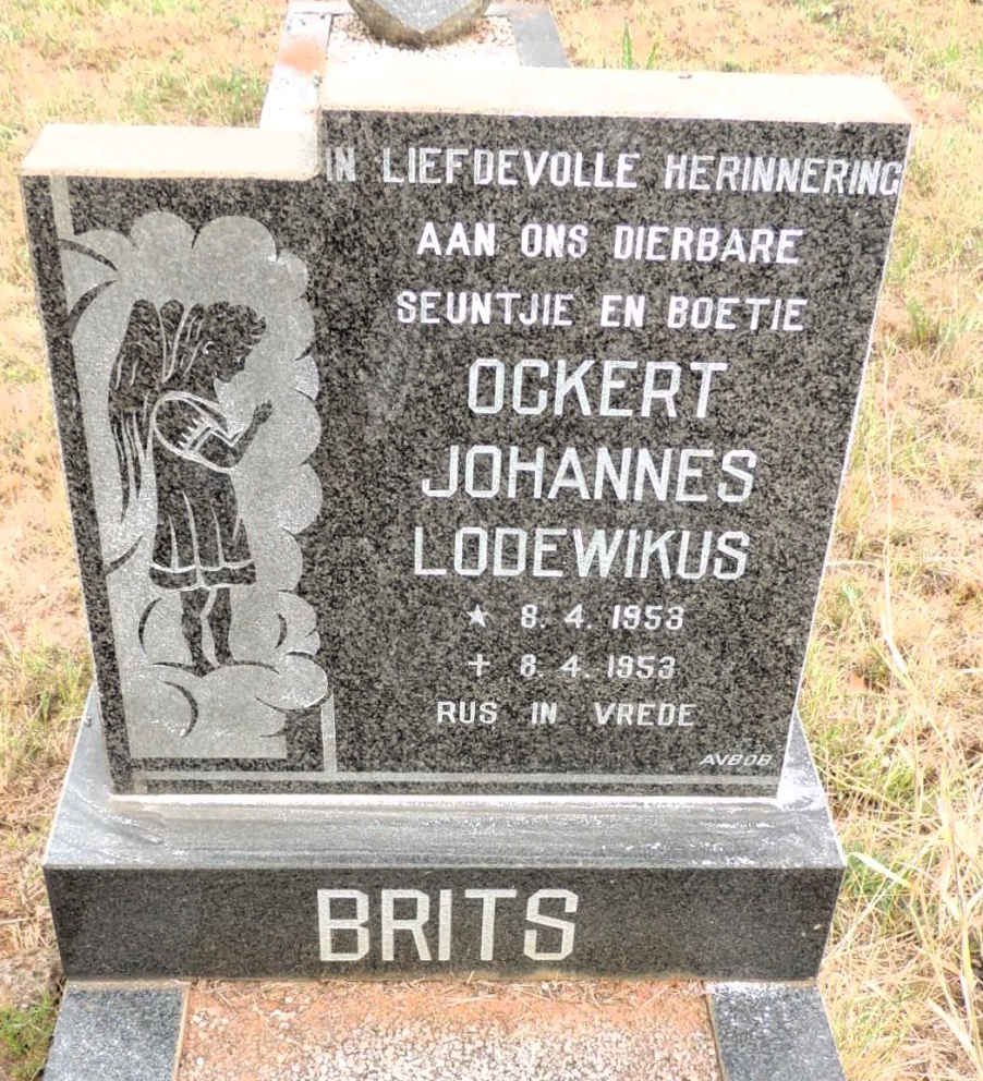 BRITS Ockert Johannes Lodewikus 1953-1953