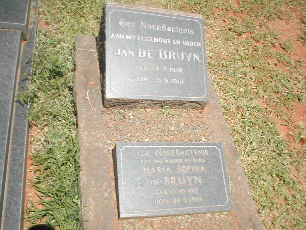 BRUYN Jan, de 1910-1961 &amp; Maria Sophia 1912-1974