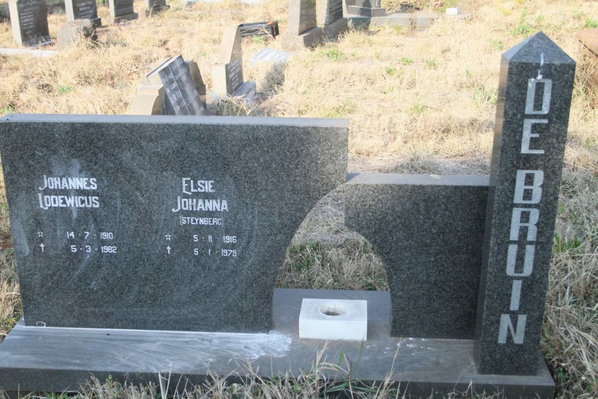 BRUIN Johannes Lodewicus, de 1910-1982 &amp; Elsie Johanna STEYNBERG 1916-1979