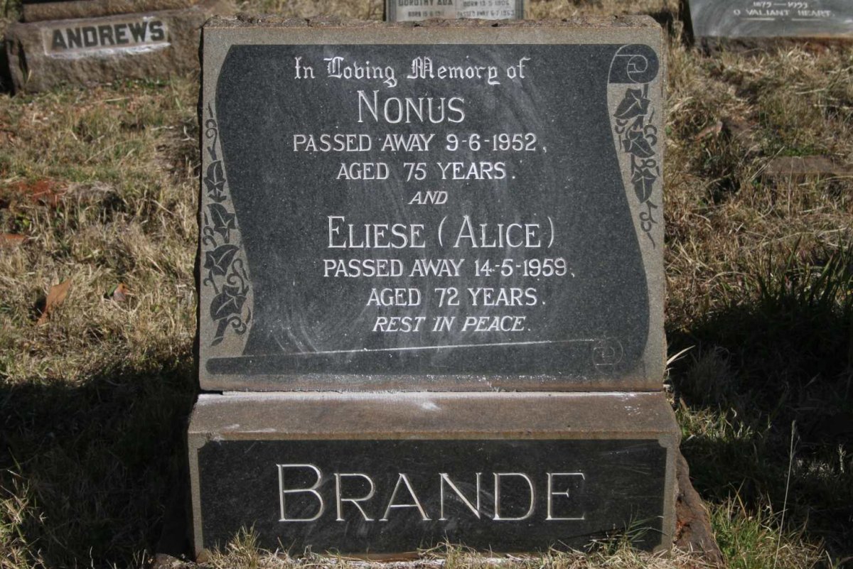 BRANDE Nonus -1952 &amp; Eliese -1959