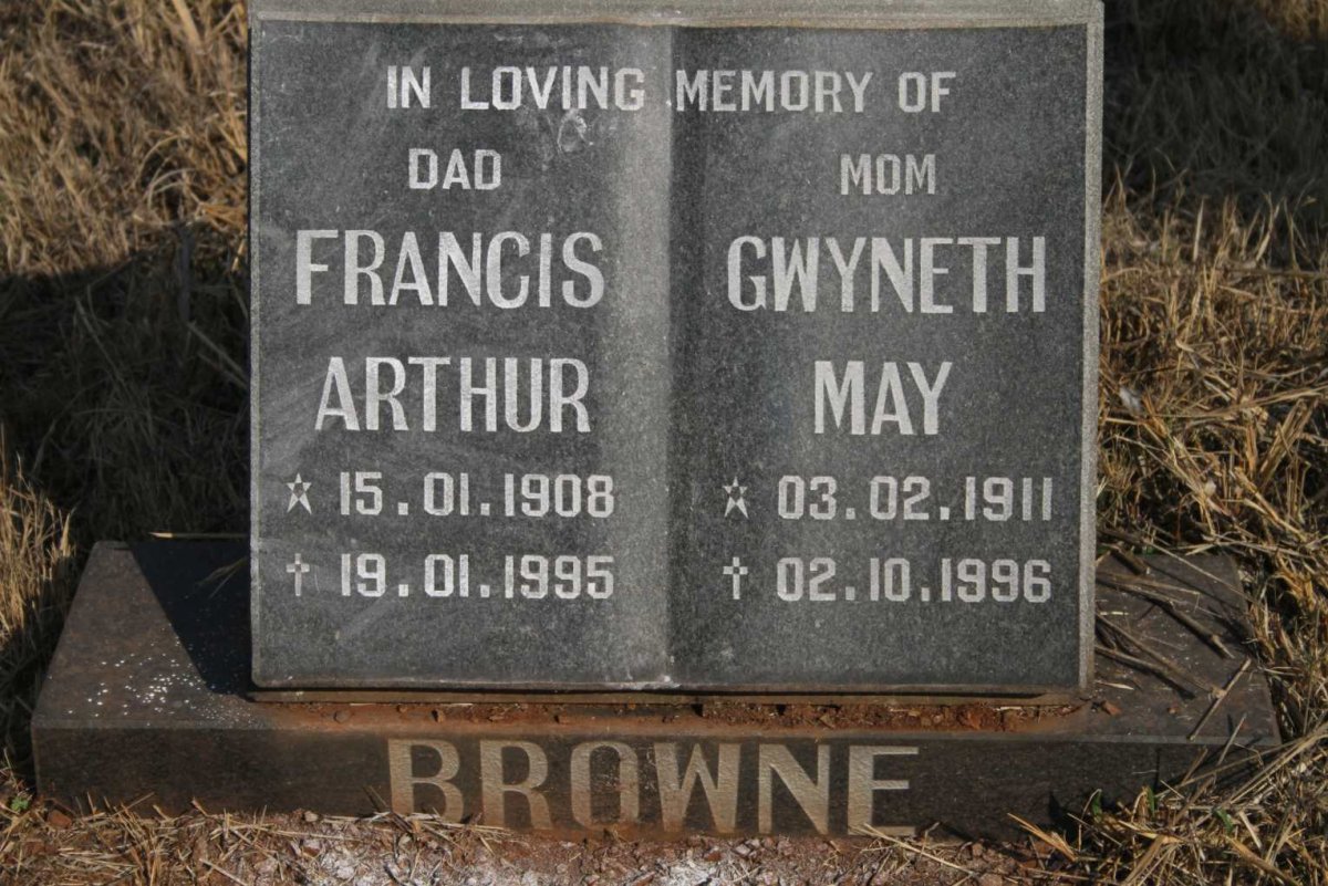 BROWNE Francis Arthur 1908-1995 &amp; Gwyneth May 1911-1996