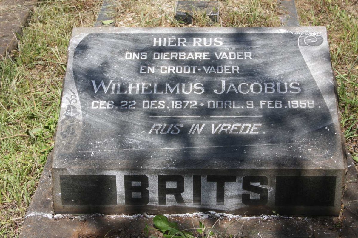 BRITS Wilhelmus Jacobus 1872-1958