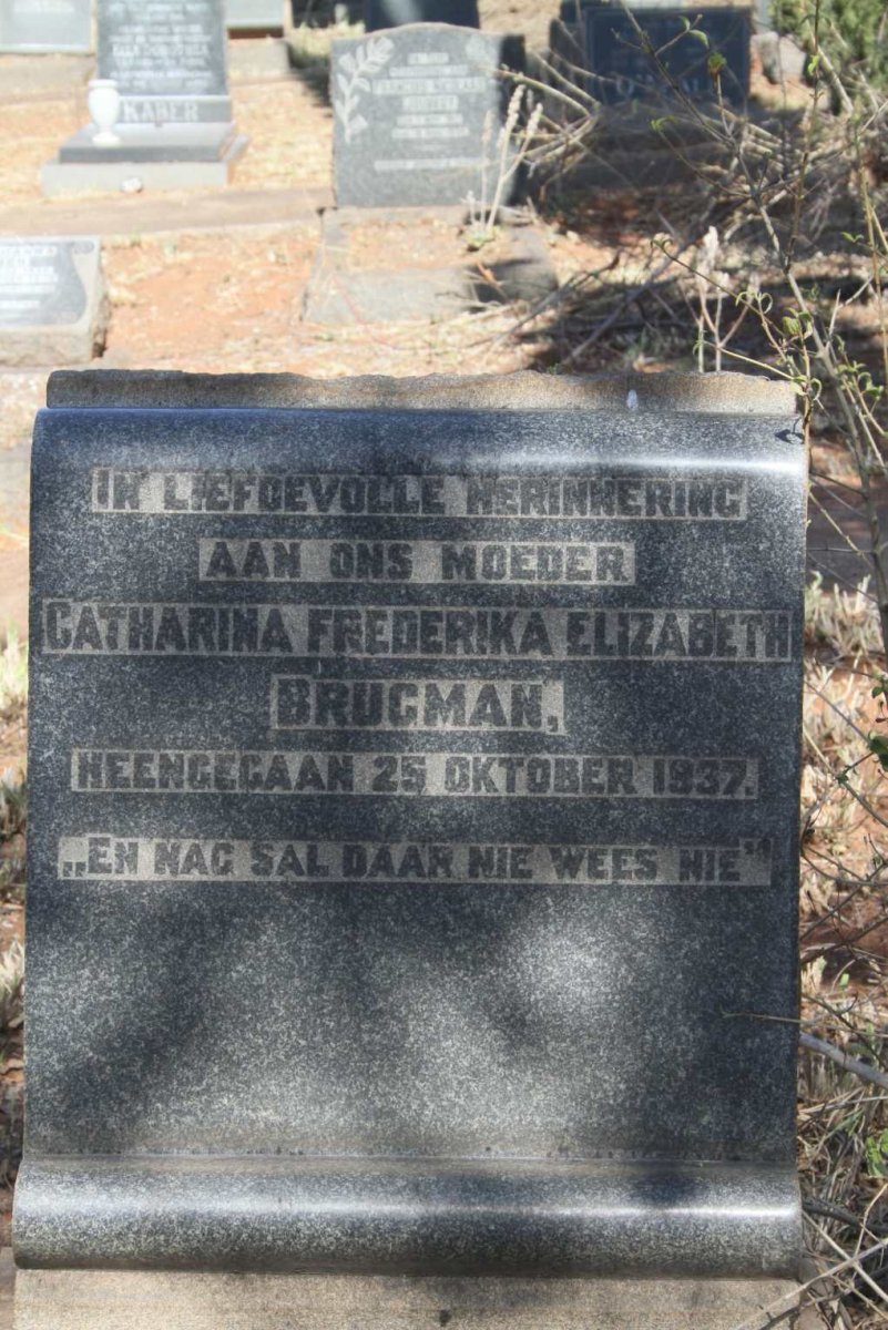 BRUGMAN Catharina Frederika Elizabeth -1937