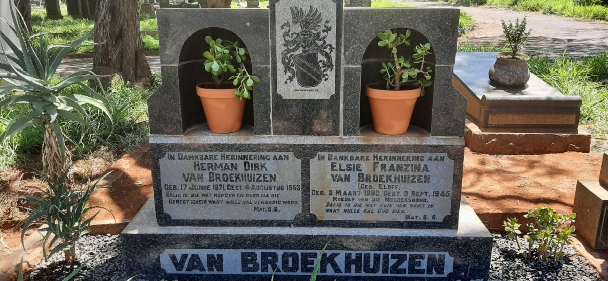 BROEKHUIZEN Herman Dirk, van 1871-1953 &amp; Elsie Franzina ELOFF 1890-1945
