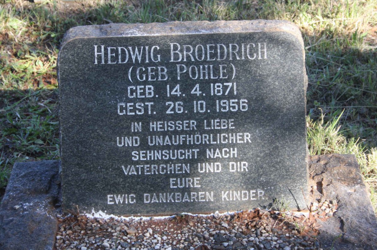 BROEDRICH Hedwig nee POHLE 1871-1956