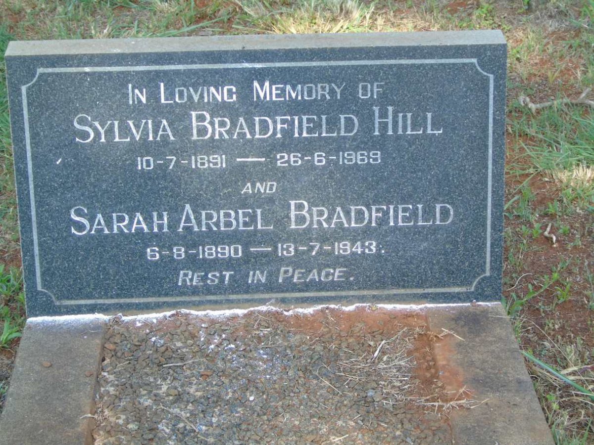 BRADFIELD Sarah Arbel 1890-1943 :: HILL Sylvia Bradfield 1891-1969 