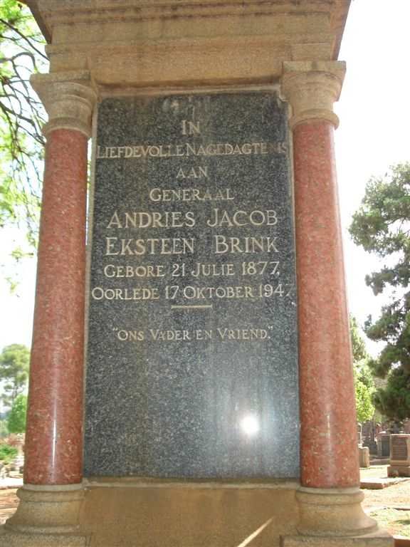 BRINK Andries Jacob Eksteen 1877-1947