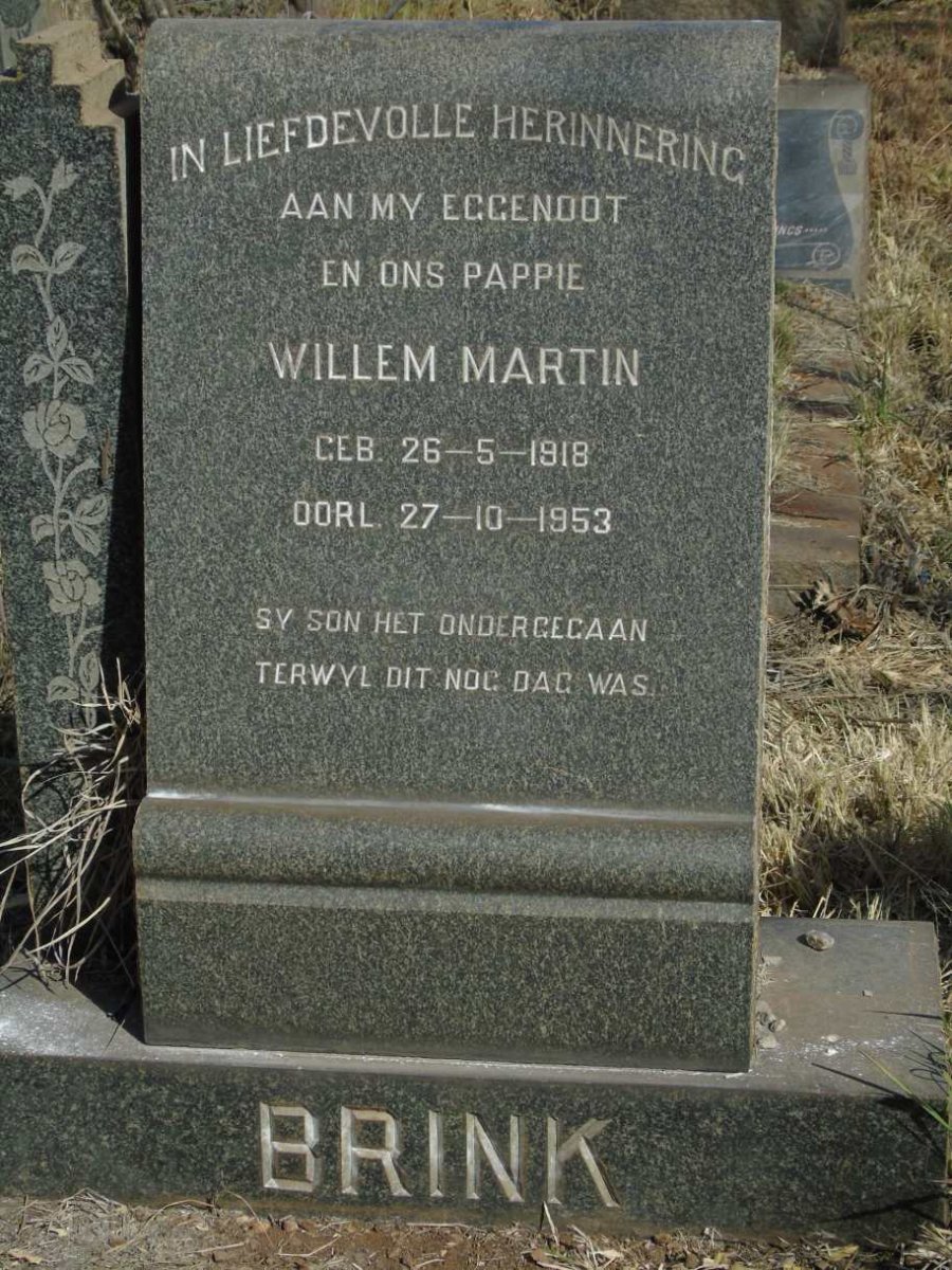 BRINK Willem Martin 1918-1953