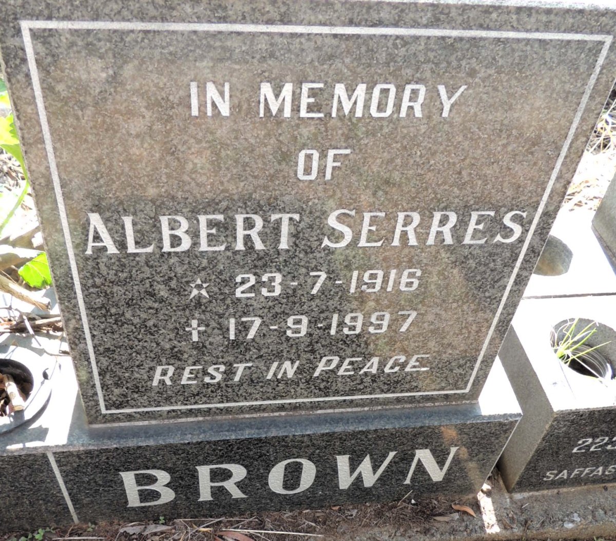 BROWN Albert Serres 1916-1997