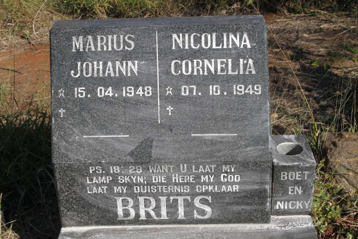 BRITS Marius Johann 1948- & Nicolina Cornelia 1949-