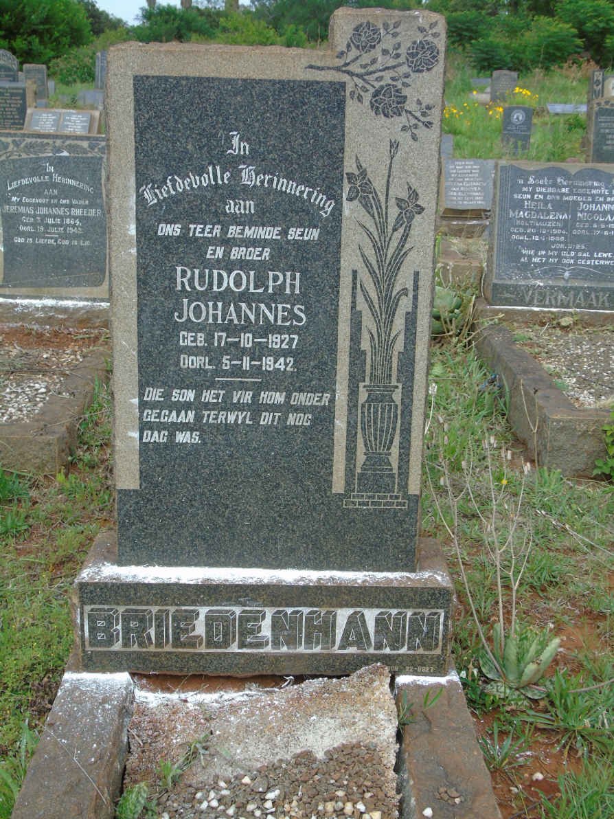 BRIEDENHANN Rudolph Johannes 1927-1942