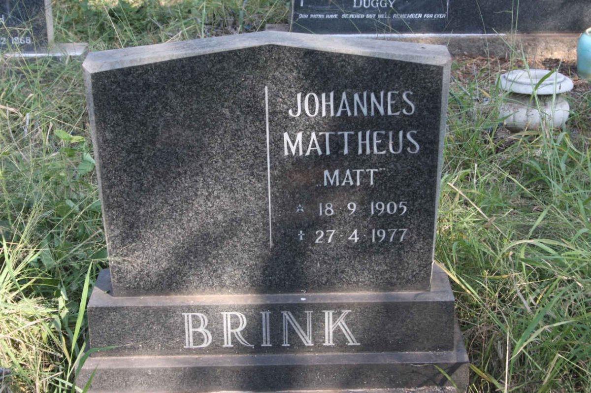 BRINK Johannes Mattheus 1905-1977