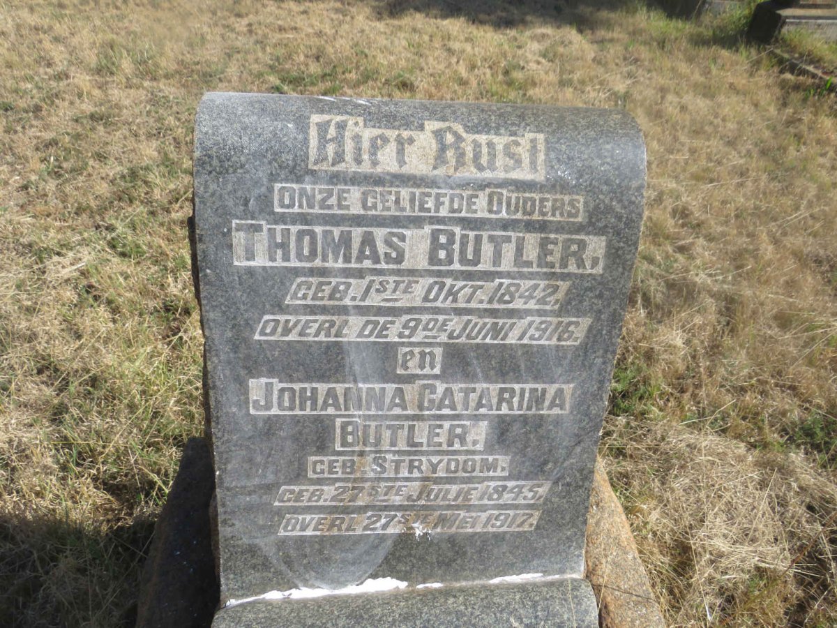 BUTLER Thomas 1842-1916 & Johanna Catarina STRYDOM 1845-1917