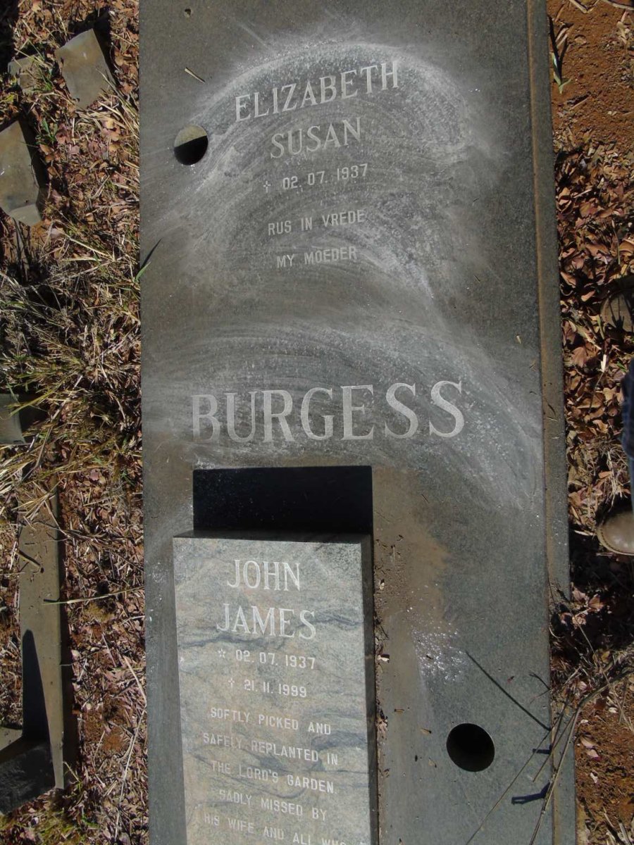 BURGESS Elizabeth Susan -1937 :: BURGESS Johan James 1937-1999