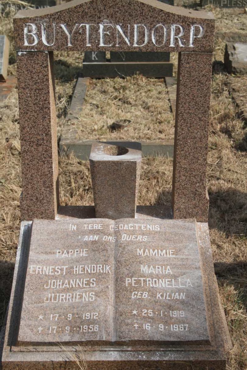 BUYTENDORP Ernest Hendrik Johannes Jurriens 1912-1956 & Maria Petronella KILIAN 1919-1967
