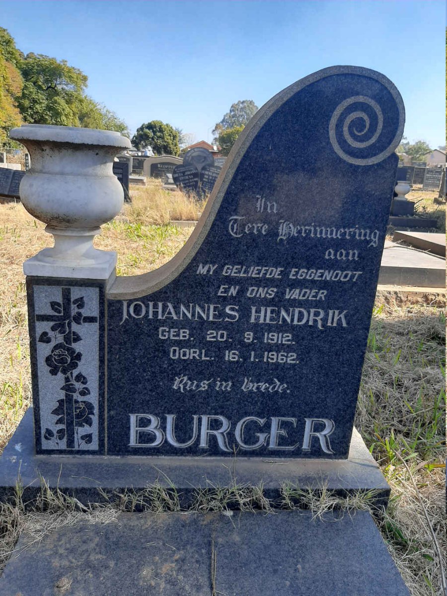 BURGER Johannes Hendrik 1912-1962