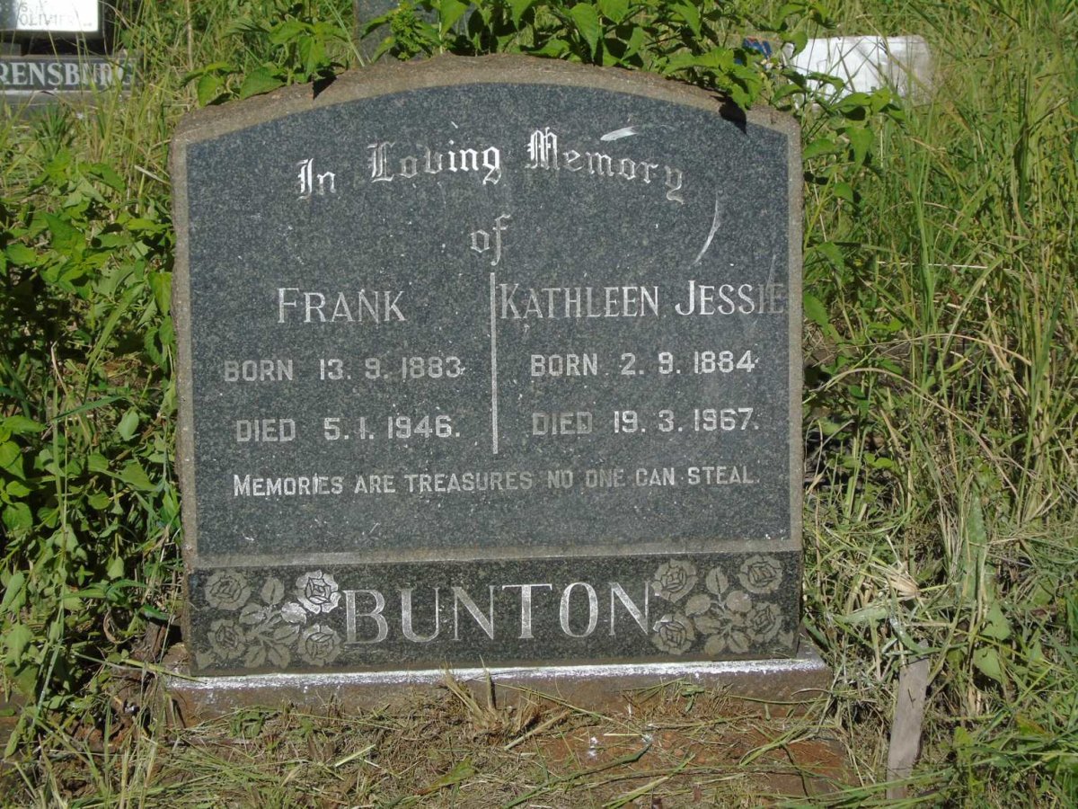 BUNTON Frank 1883-1946 & Kathleen Jessie 1884-1967